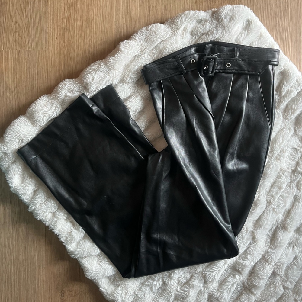 7 For All Mankind Black Wide Leg Pants